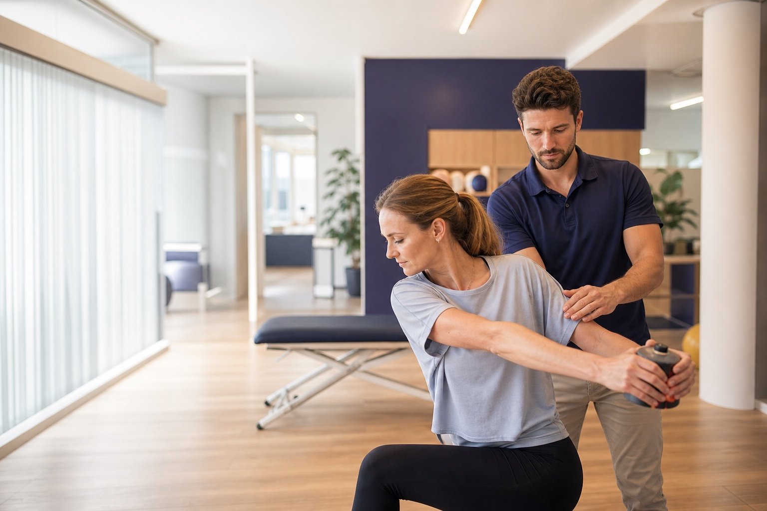 Begleitete funktionelle Bewegung in einer modernen Physiotherapiepraxis